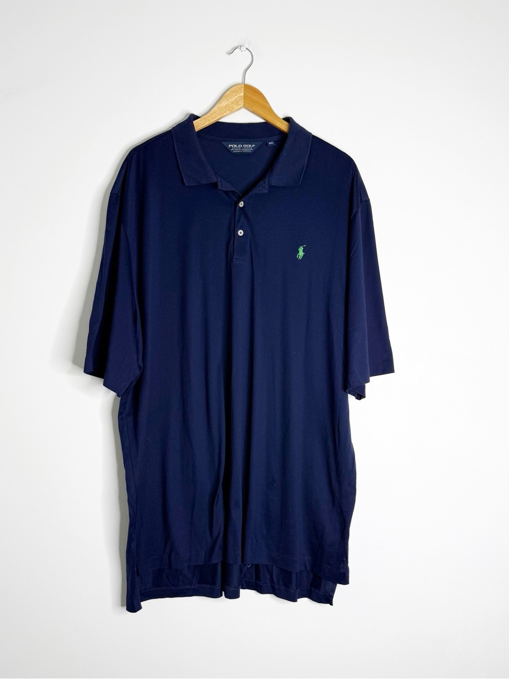 Polo Golf Ralph Lauren Men’s XXL Navy Polo Shirt Green Pony Cotton